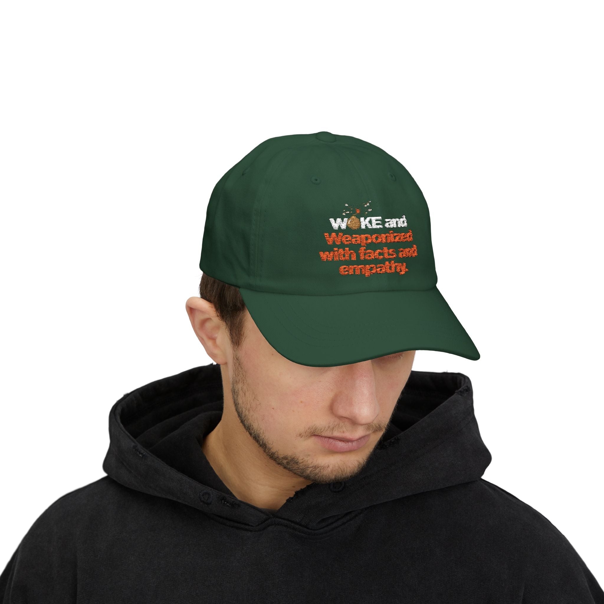 Classic Dad Cap – "Weaponized with Facts and Empathy" Embroidered Hat