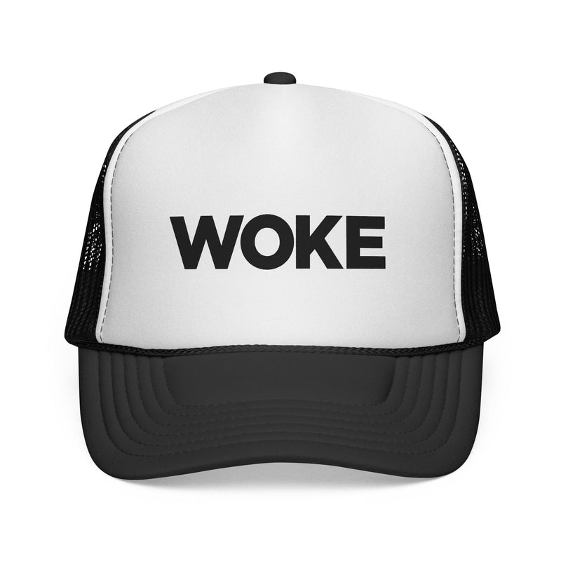 WOKE Trucker Cap — Bold Political Statement Mesh Hat
