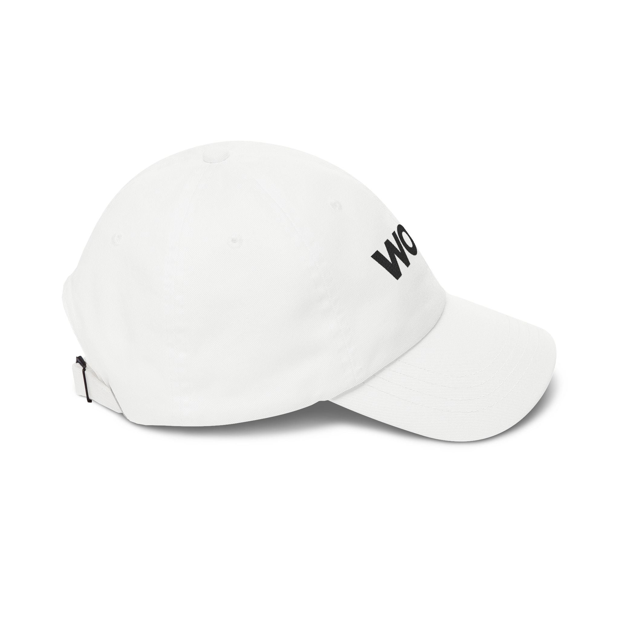 WOKE Embroidered Dad Cap — White Classic Baseball Hat