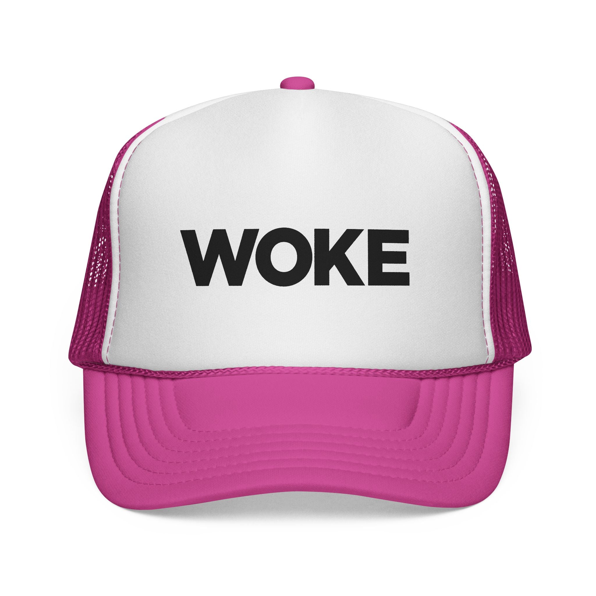 WOKE Trucker Cap — Bold Political Statement Mesh Hat